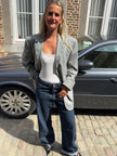 Grey Checked Oversized Blazer