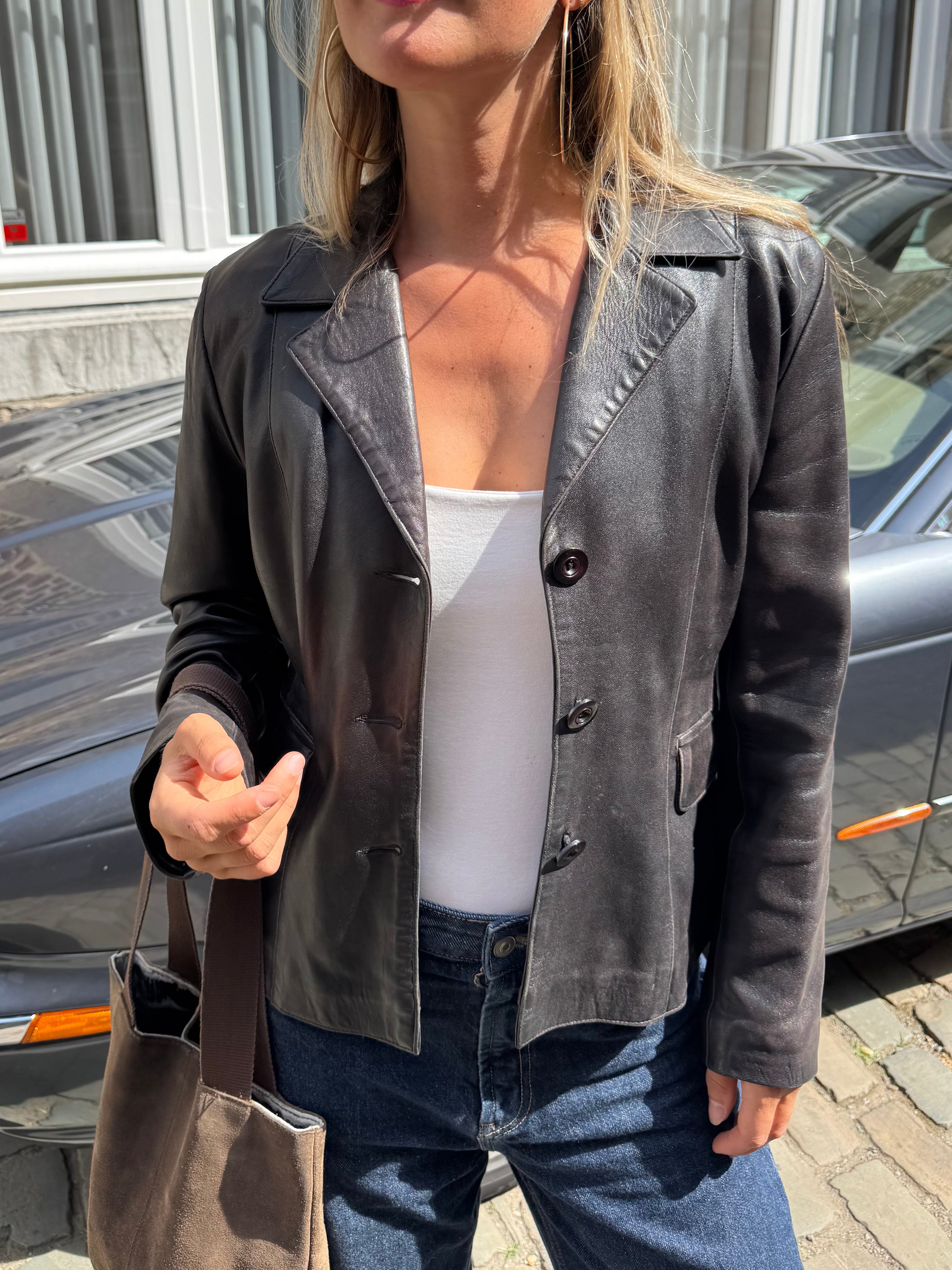Chic & Short Brown Leather Jacket