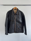 Oversized Black 'Worn' Leather Jacket