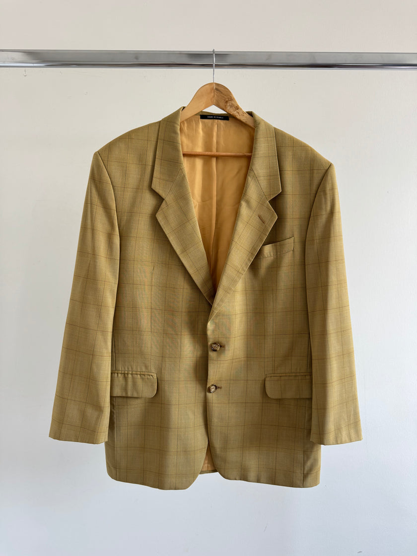 Khaki Checked Vintage Blazer