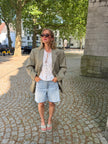 Beige Khaki Checked Vintage Blazer