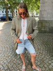 Beige Khaki Checked Vintage Blazer