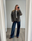 Grey Rustic Leather Vintage Jacket