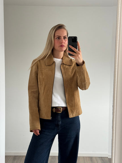 Beige Vintage Suede Jacket