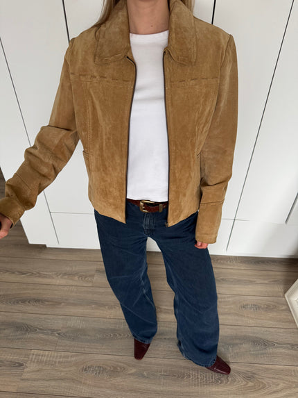 Beige Vintage Suede Jacket
