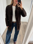 Trending Oversized Brown Suede Vintage Coat