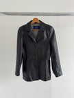 Fitted Black Leather Blazer