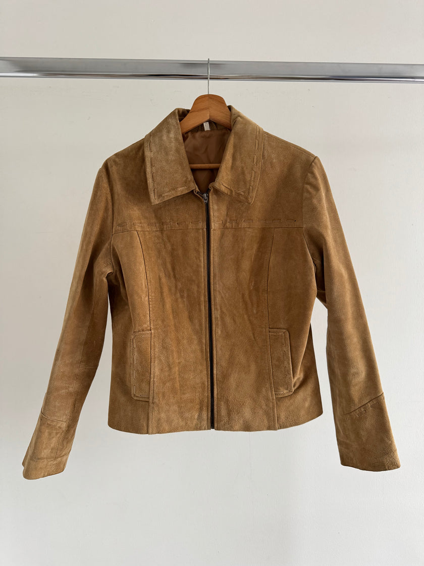 Beige Vintage Suede Jacket