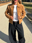 Beige Brown Suede Jacket
