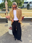 Khaki Beige Checked Blazer