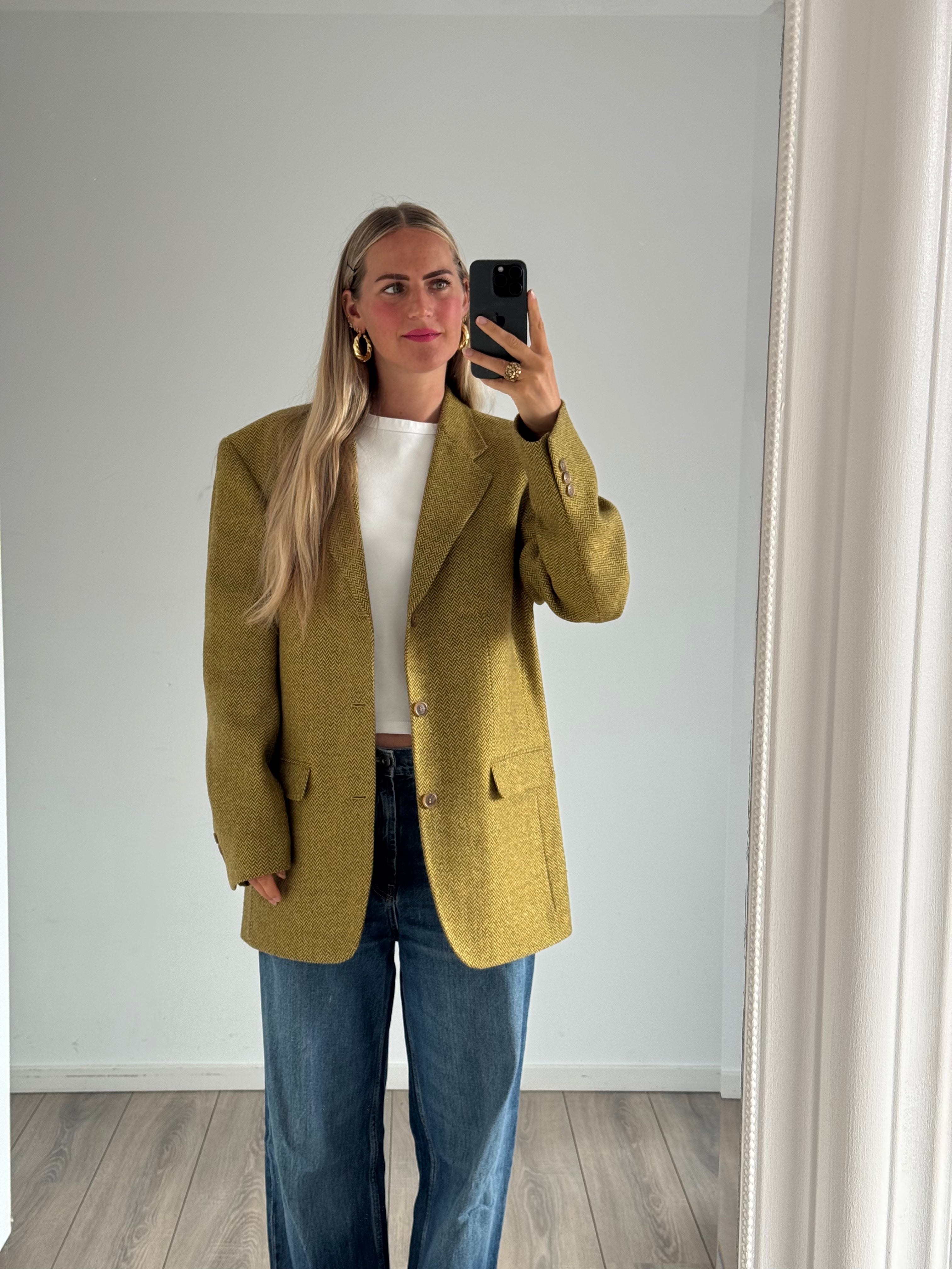 Yellow/Beige/Khaki Oversized Vintage Blazer