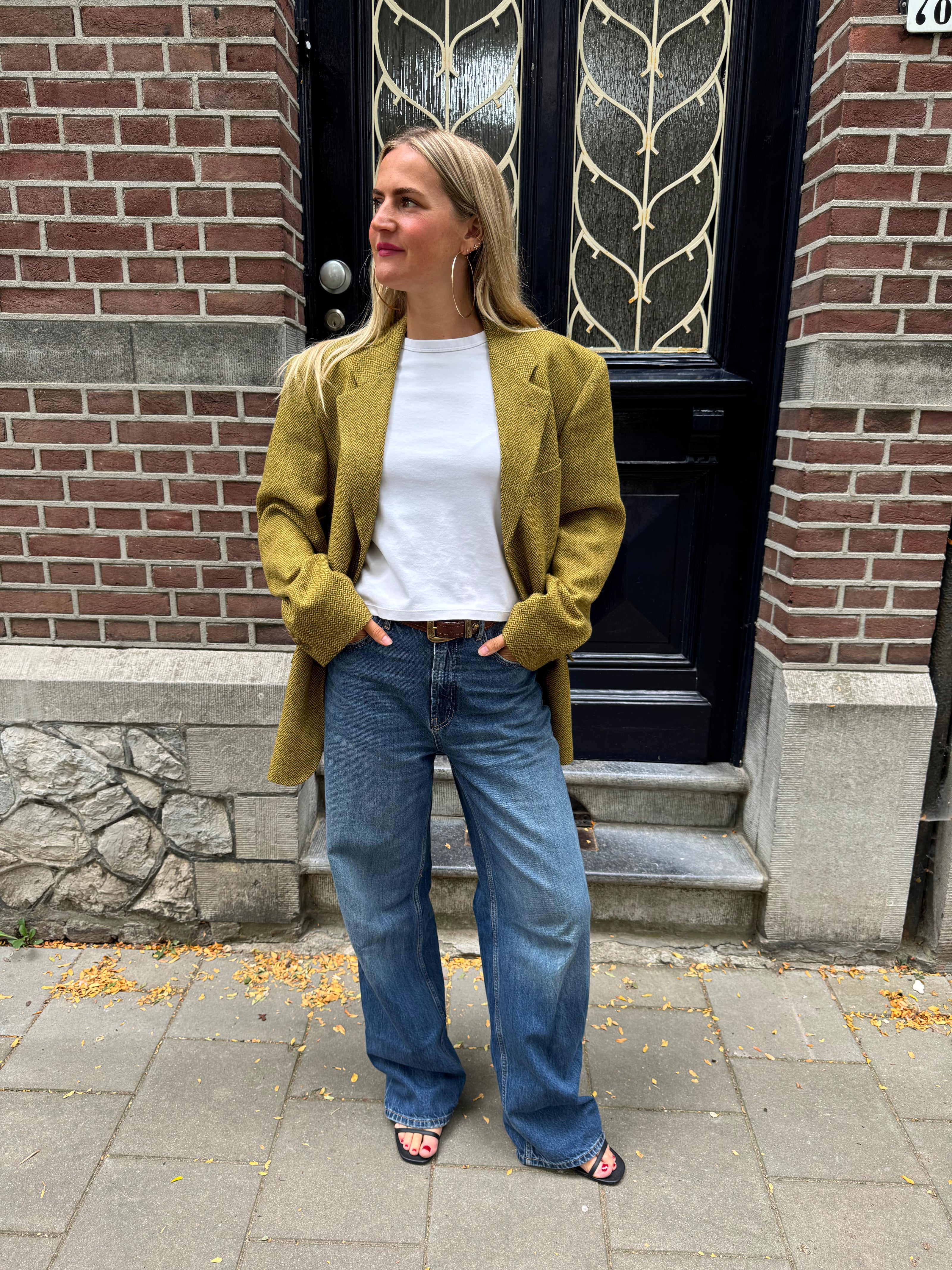 Yellow/Beige/Khaki Oversized Vintage Blazer