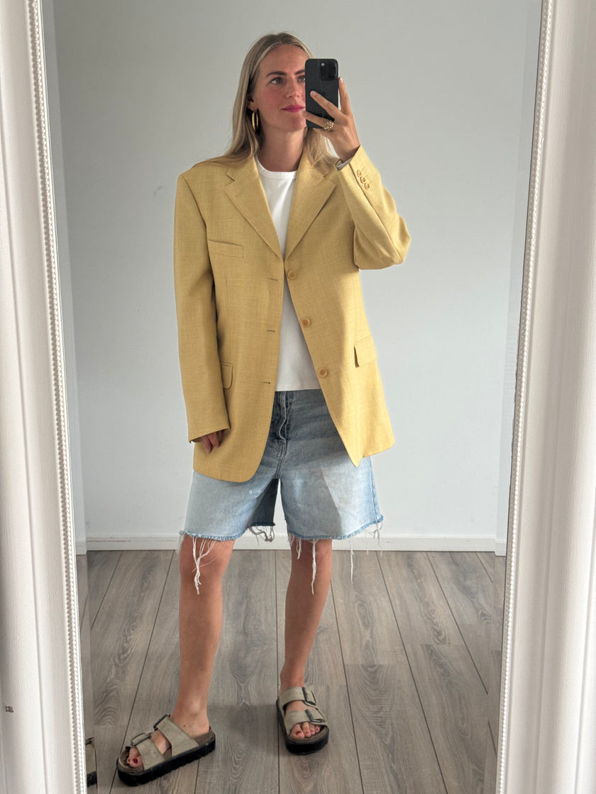 Beige/Butter Yellow Oversized Vintage Blazer
