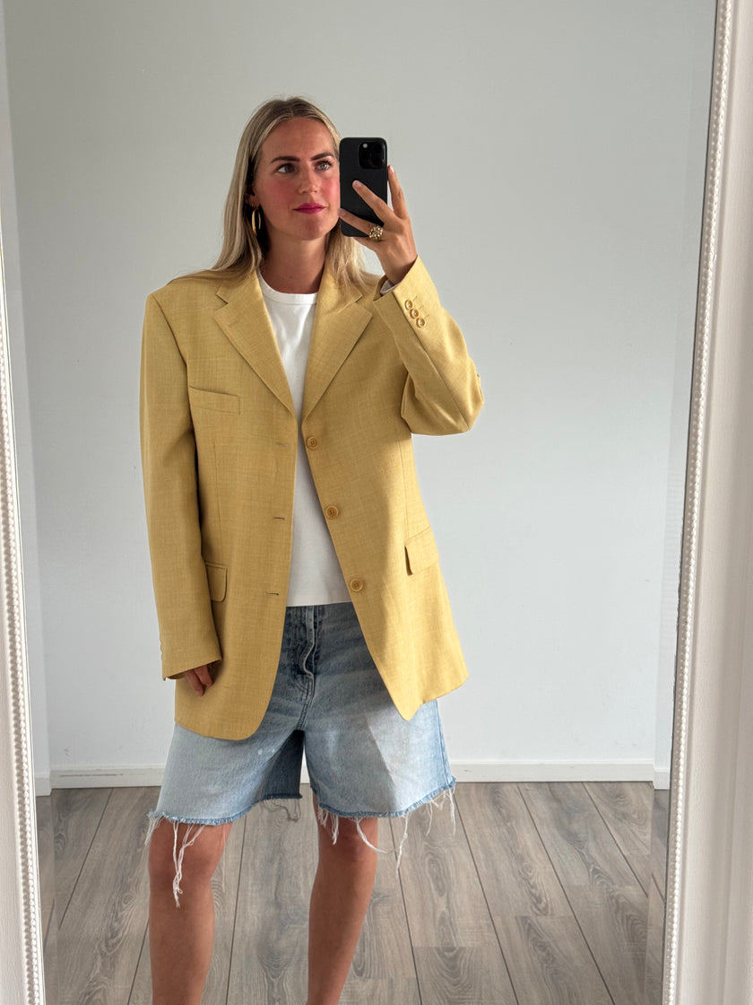 Beige/Butter Yellow Oversized Vintage Blazer