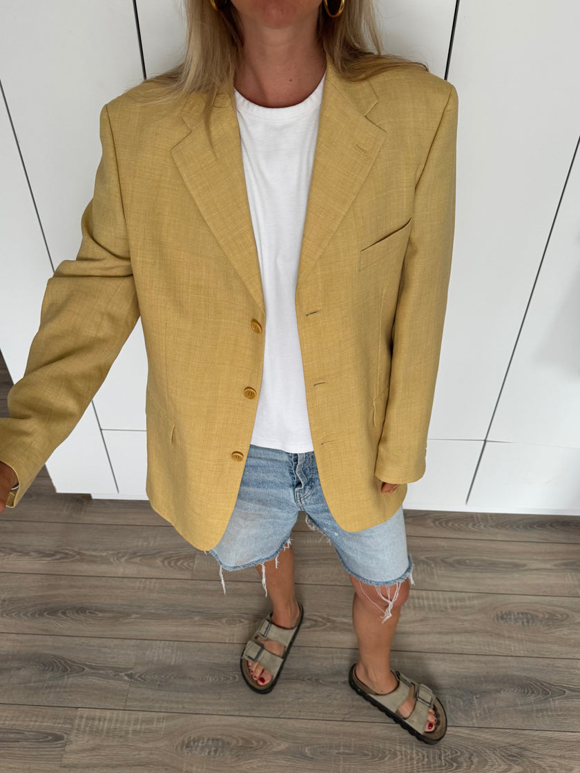 Beige/Butter Yellow Oversized Vintage Blazer