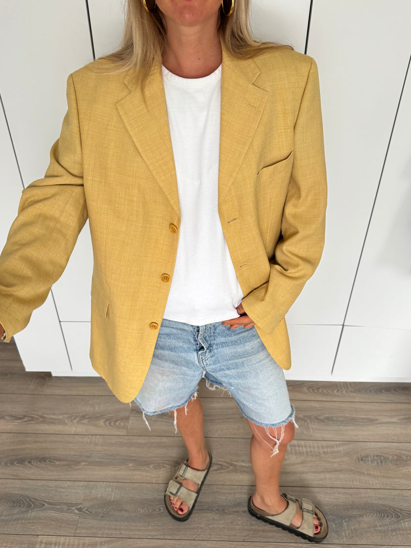 Beige/Butter Yellow Oversized Vintage Blazer