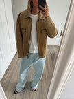 Oversized Beige Suede Jacket