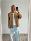 Oversized Beige Suede Jacket
