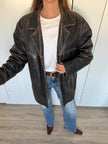 Distressed Rustic Leather Vintage Jacket with Buttons