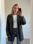 Distressed Rustic Leather Vintage Jacket with Buttons