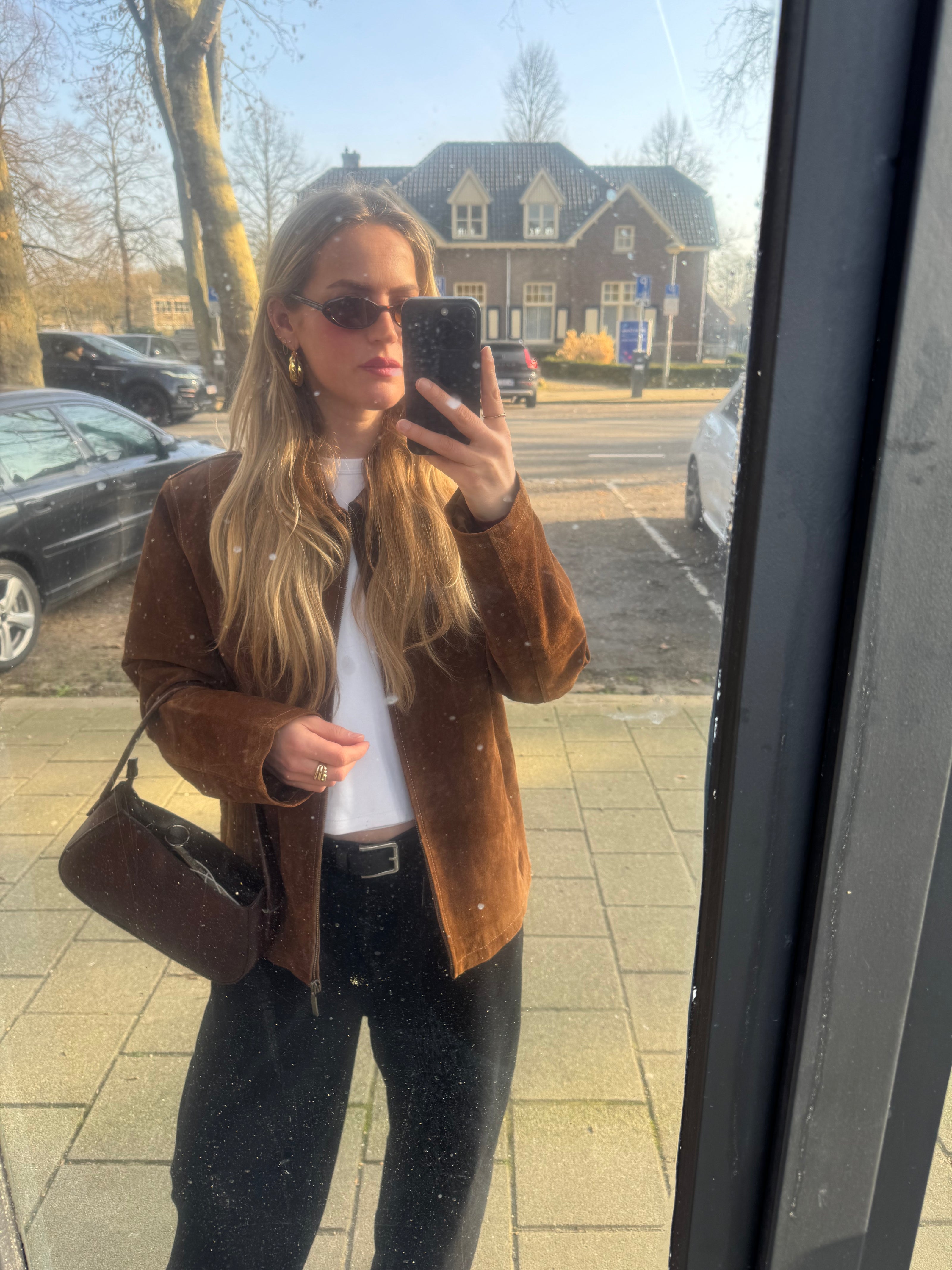 Camel Brown Suede Vintage Jacket