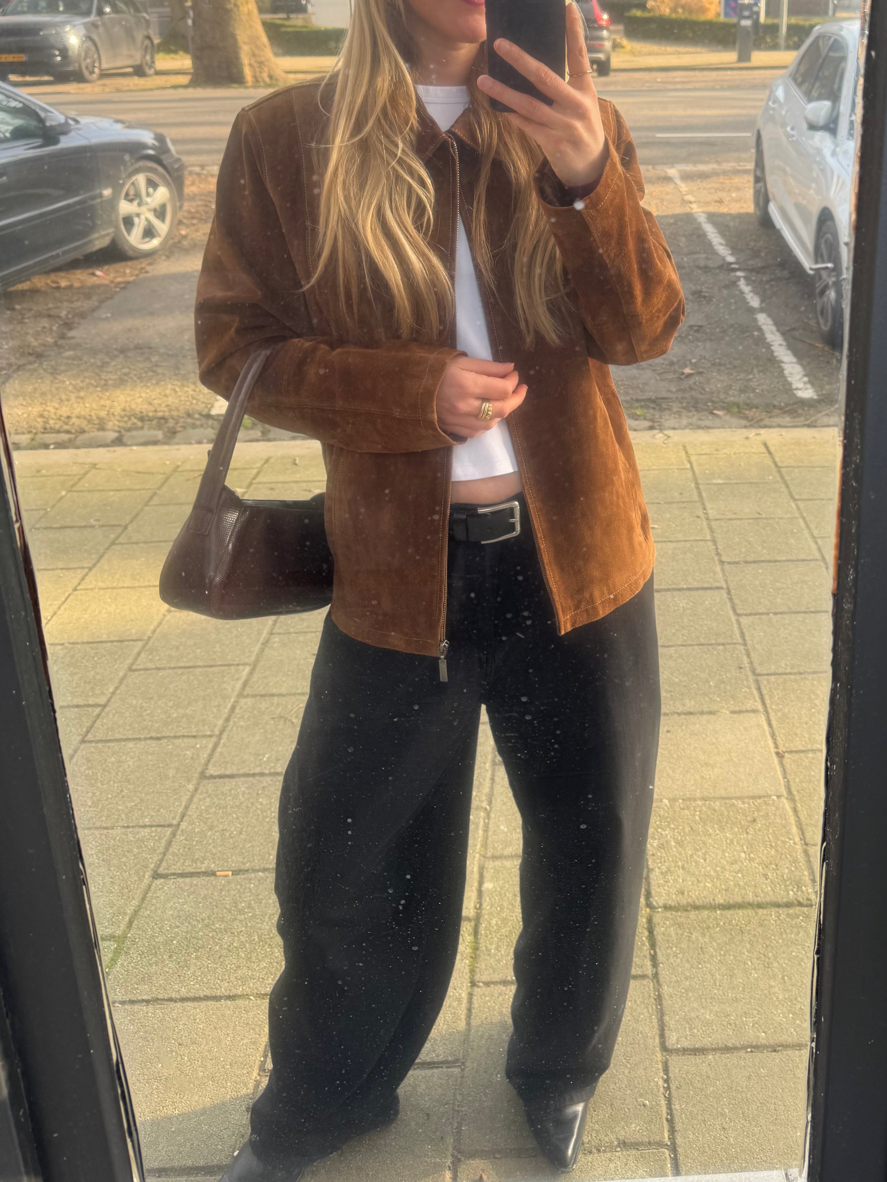 Camel Brown Suede Vintage Jacket