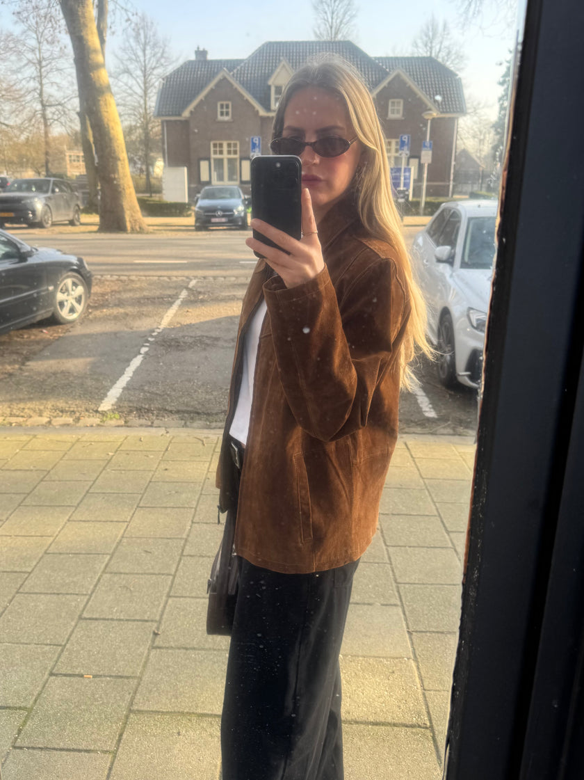 Camel Brown Suede Vintage Jacket