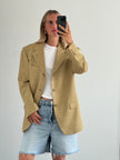 Beige Checked Blazer