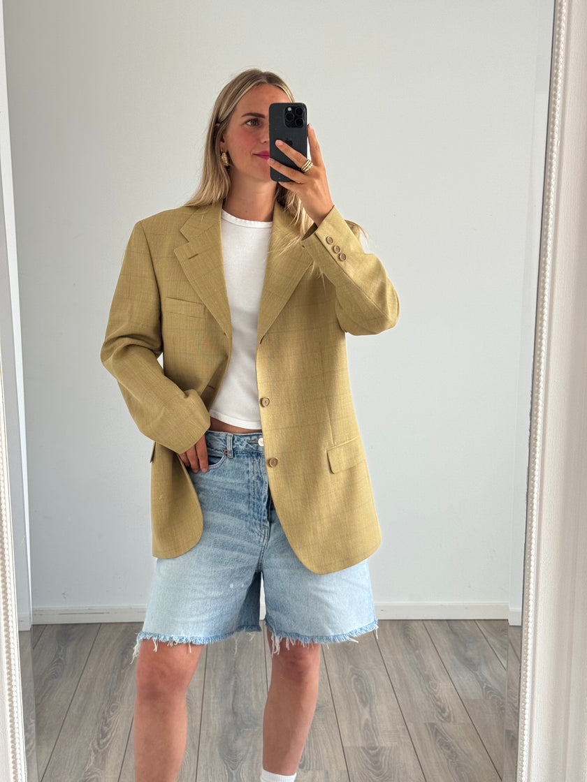 Beige Checked Blazer