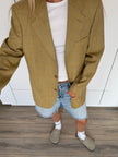 Beige Checked Blazer