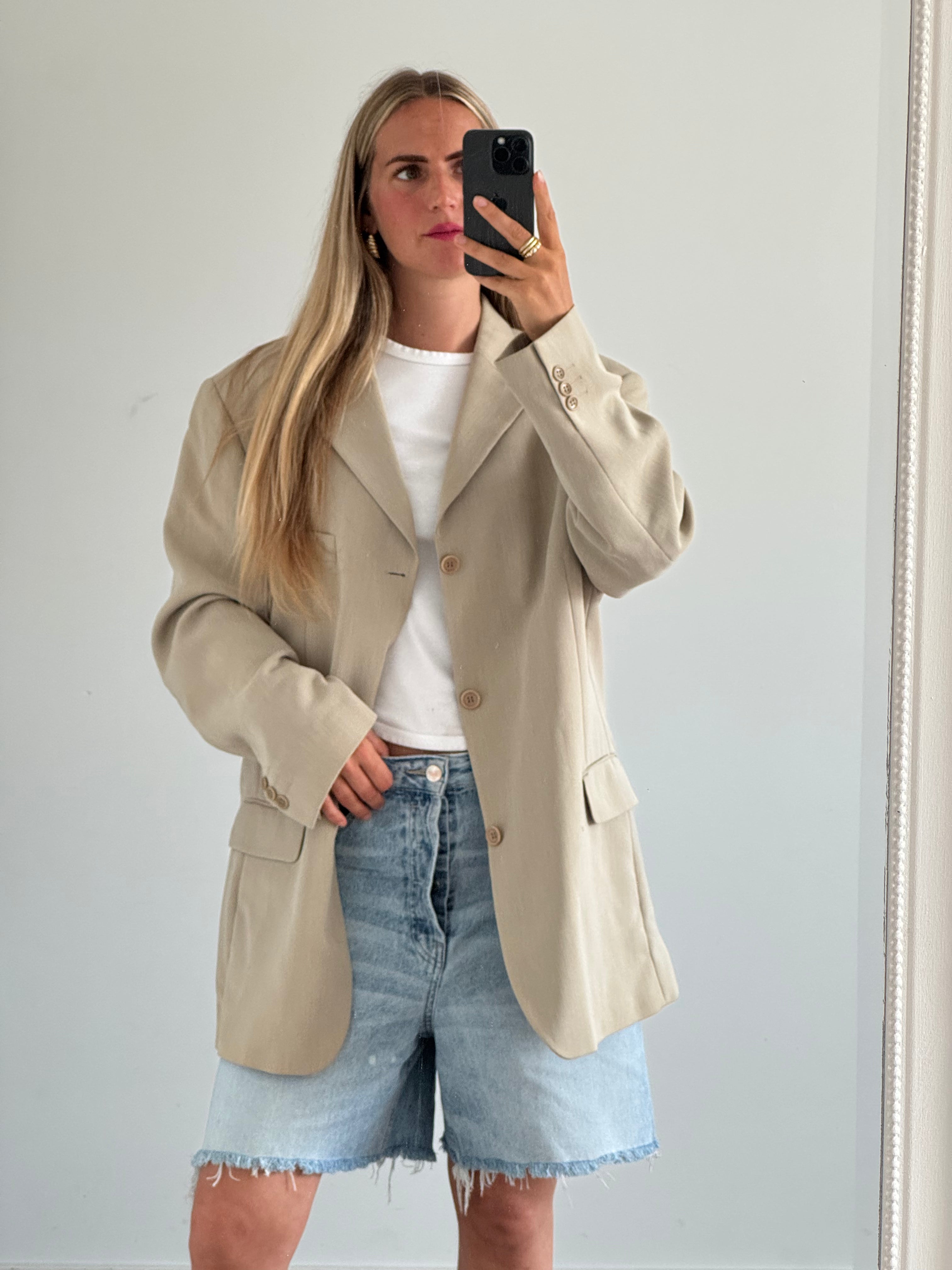 Light Beige/Grey Blended Blazer
