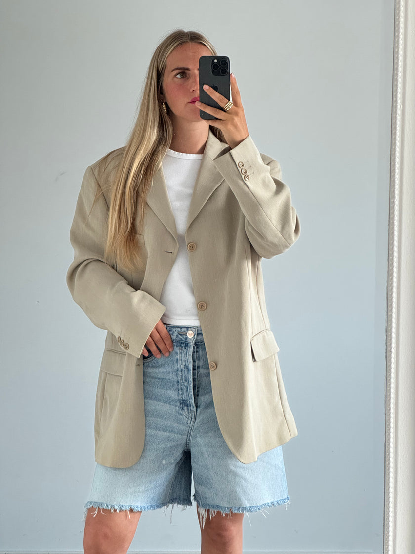 Light Beige/Grey Blended Blazer