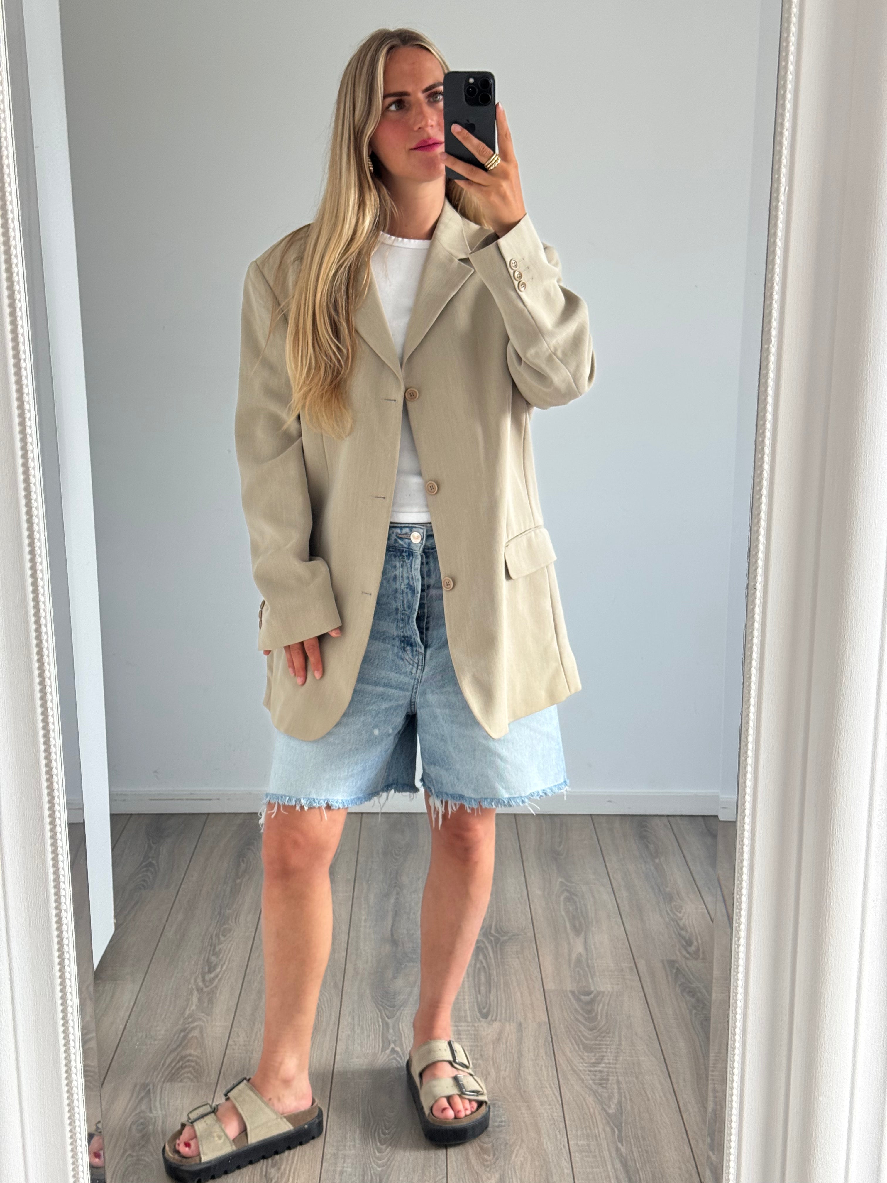 Light Beige/Grey Blended Blazer