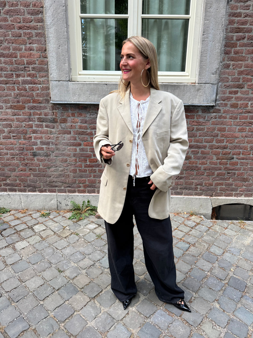 Taupe Beige Oversized Blazer
