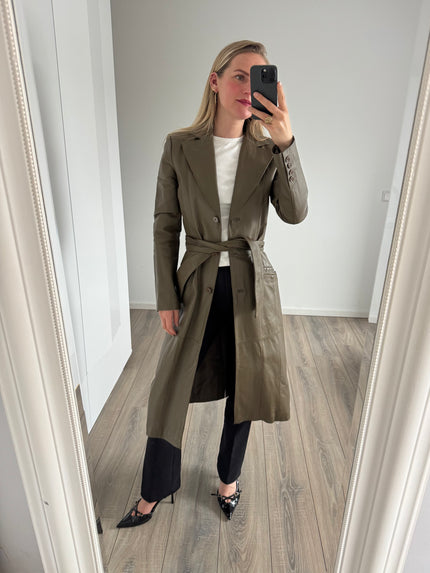 Vintage Long Green Trench Coat