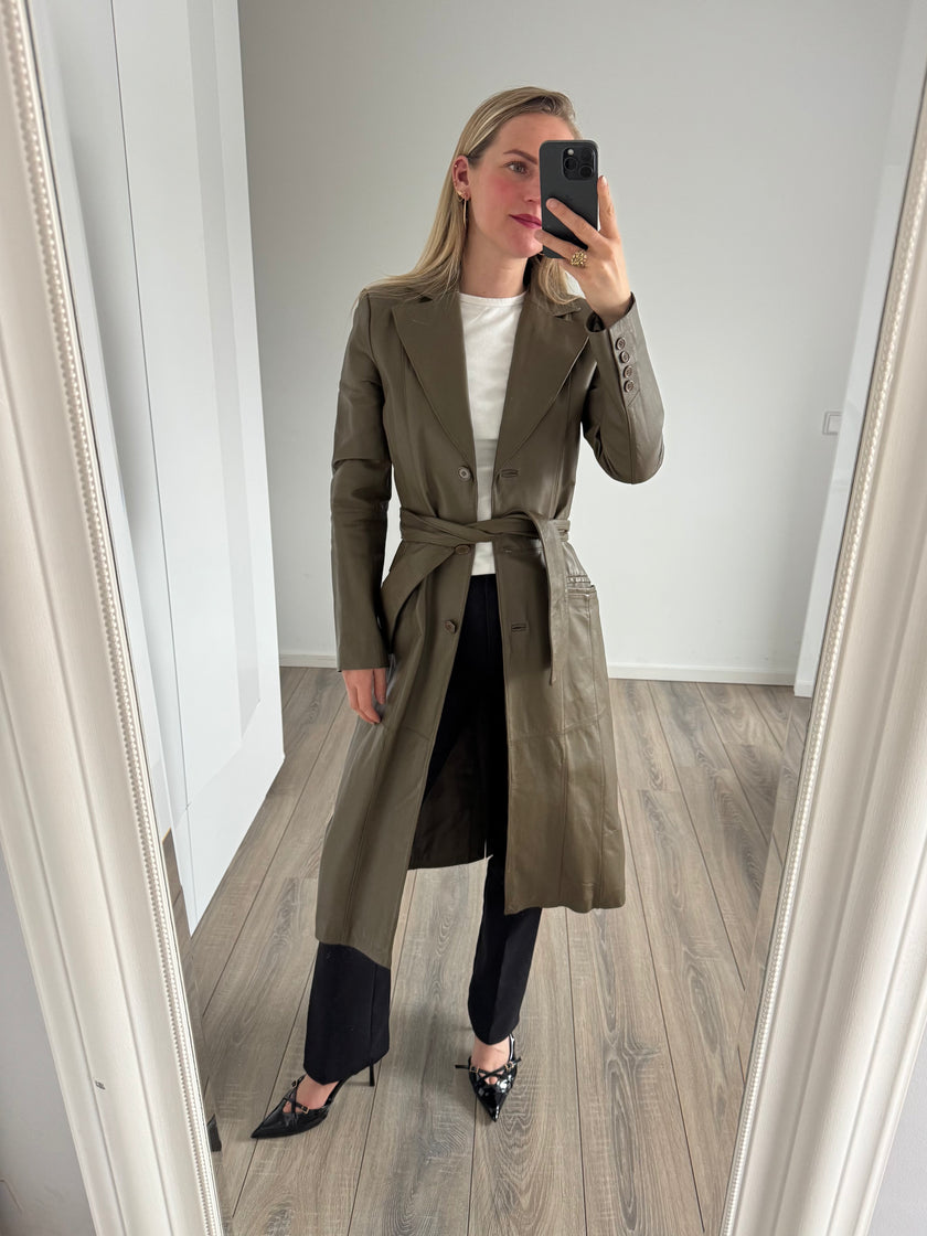 Vintage Long Green Trench Coat