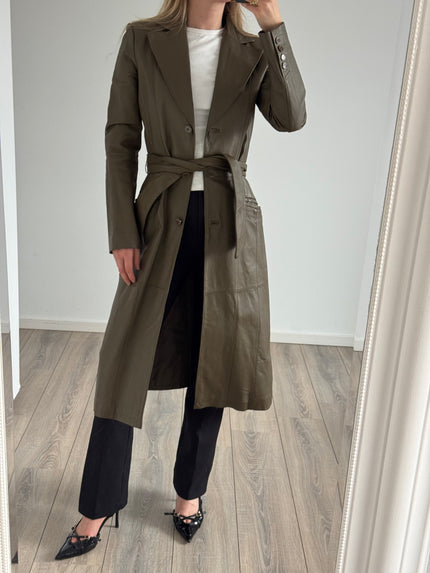 Vintage Long Green Trench Coat