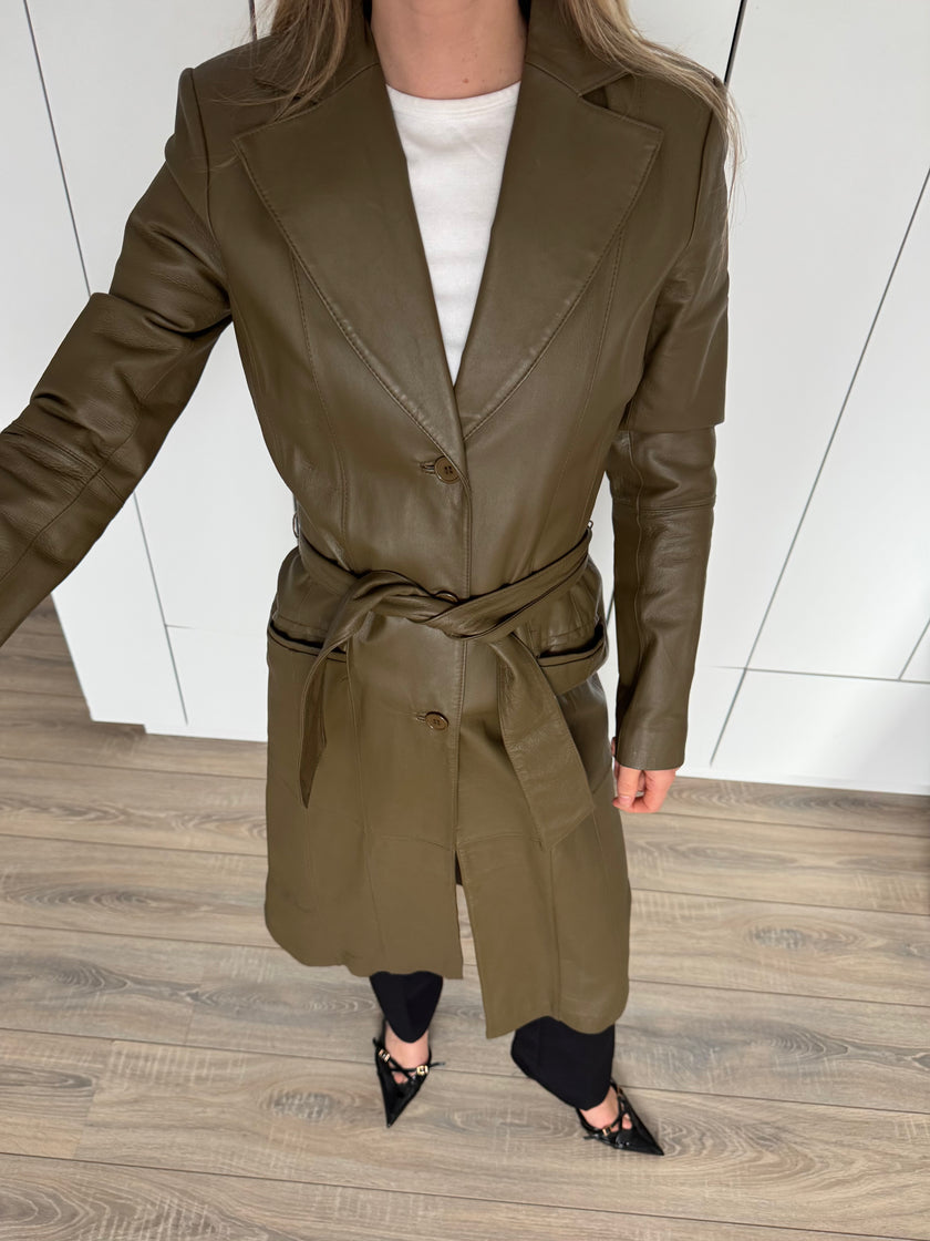 Vintage Long Green Trench Coat