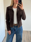 Short Brown Suede Vintage Jacket