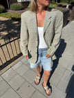 Grey Checked Oversized Blazer