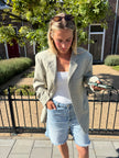 Grey Checked Oversized Blazer