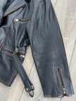 Oversized Black Leather Biker Jacket