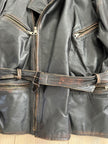 Oversized Black Leather Biker Jacket