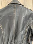 Oversized Black Leather Biker Jacket