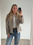 Grey Beige Vintage Suede Jacket