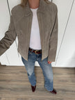 Grey Beige Vintage Suede Jacket