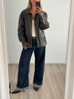 Distressed/Worn Brown Leather Jacket