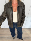 Distressed/Worn Brown Leather Jacket
