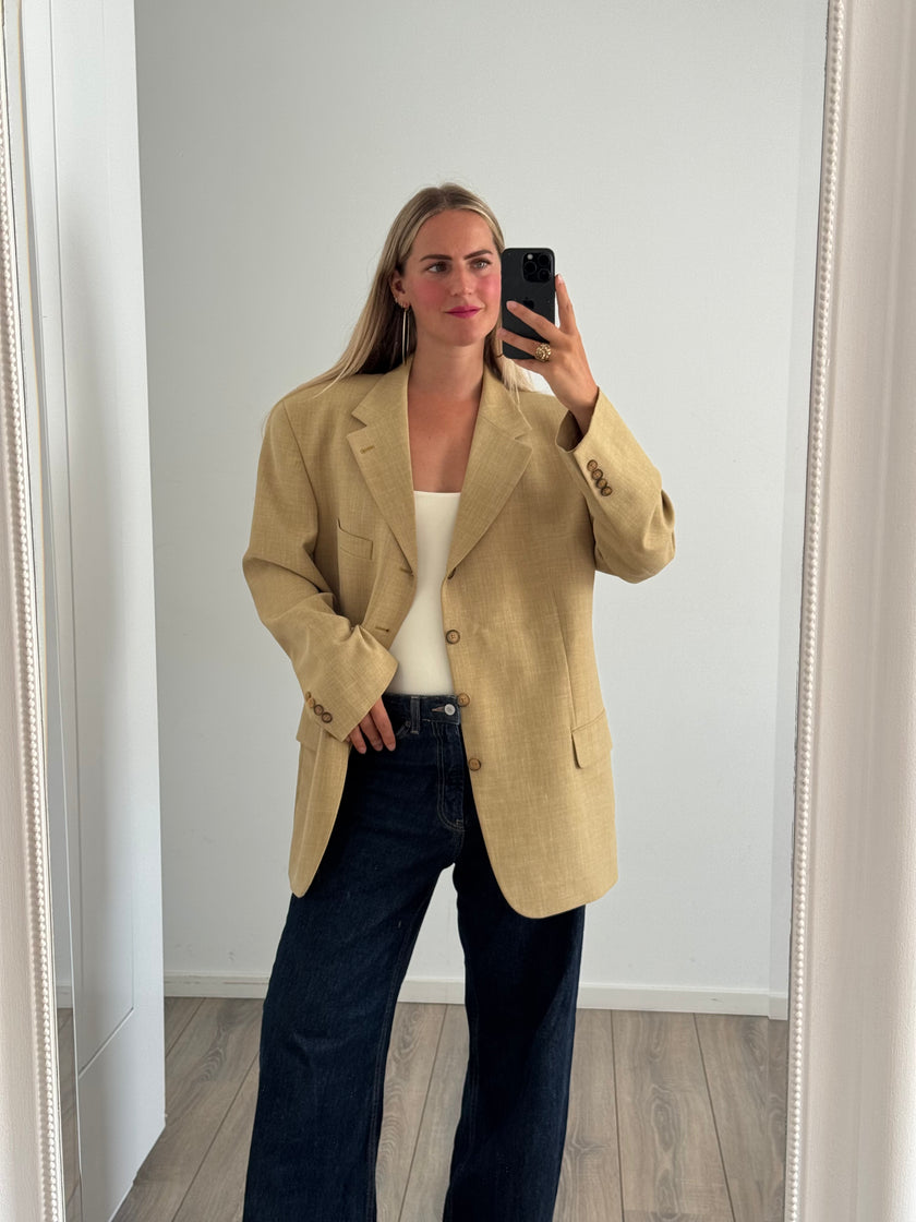 Beige Oversized Vintage Blazer