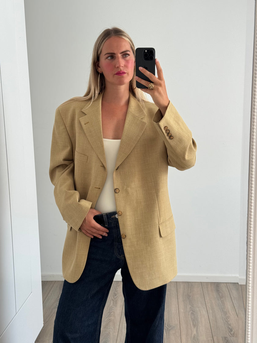 Beige Oversized Vintage Blazer